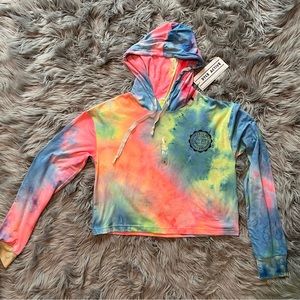 NWT Juniors crop top long sleeve thin hoodie